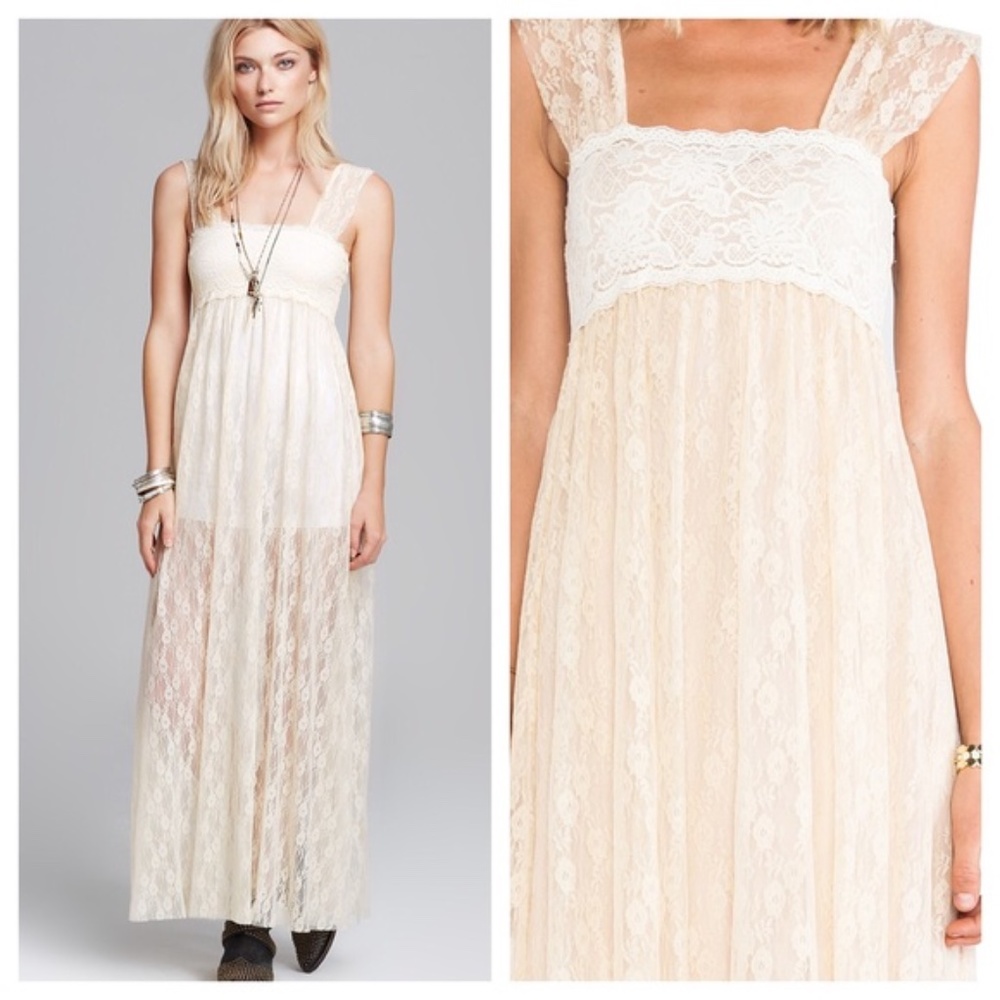 Free People Romance In the Air Lace Maxi Dress